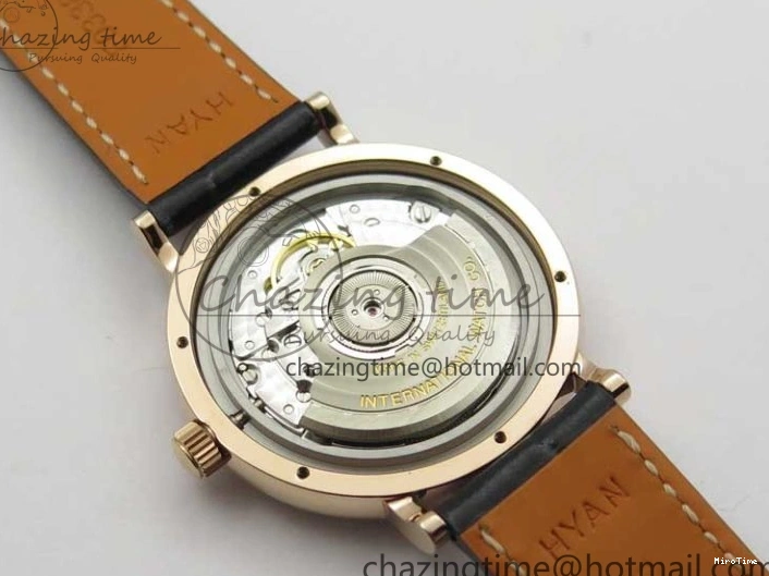 MIROTIME 1218 Durable Portofino 37mm RG V7F 1:1 Best Edition Gray Dial Diamonds Bezel on Black Leather Strap A 7089